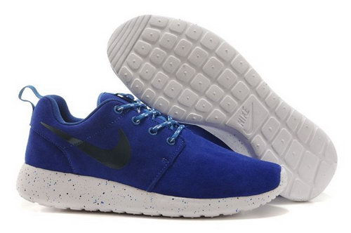 Nike Roshe Run Mens Shoes Fur Waterproof All Deep Blue White New Low Cost